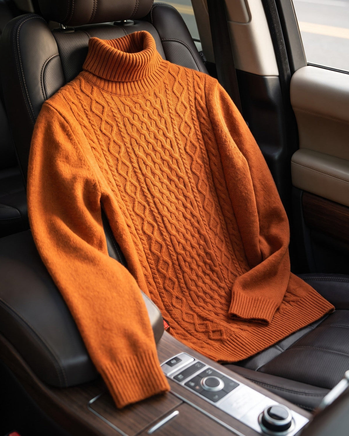 Giulio Wool Cable-Knit Turtleneck Sweater