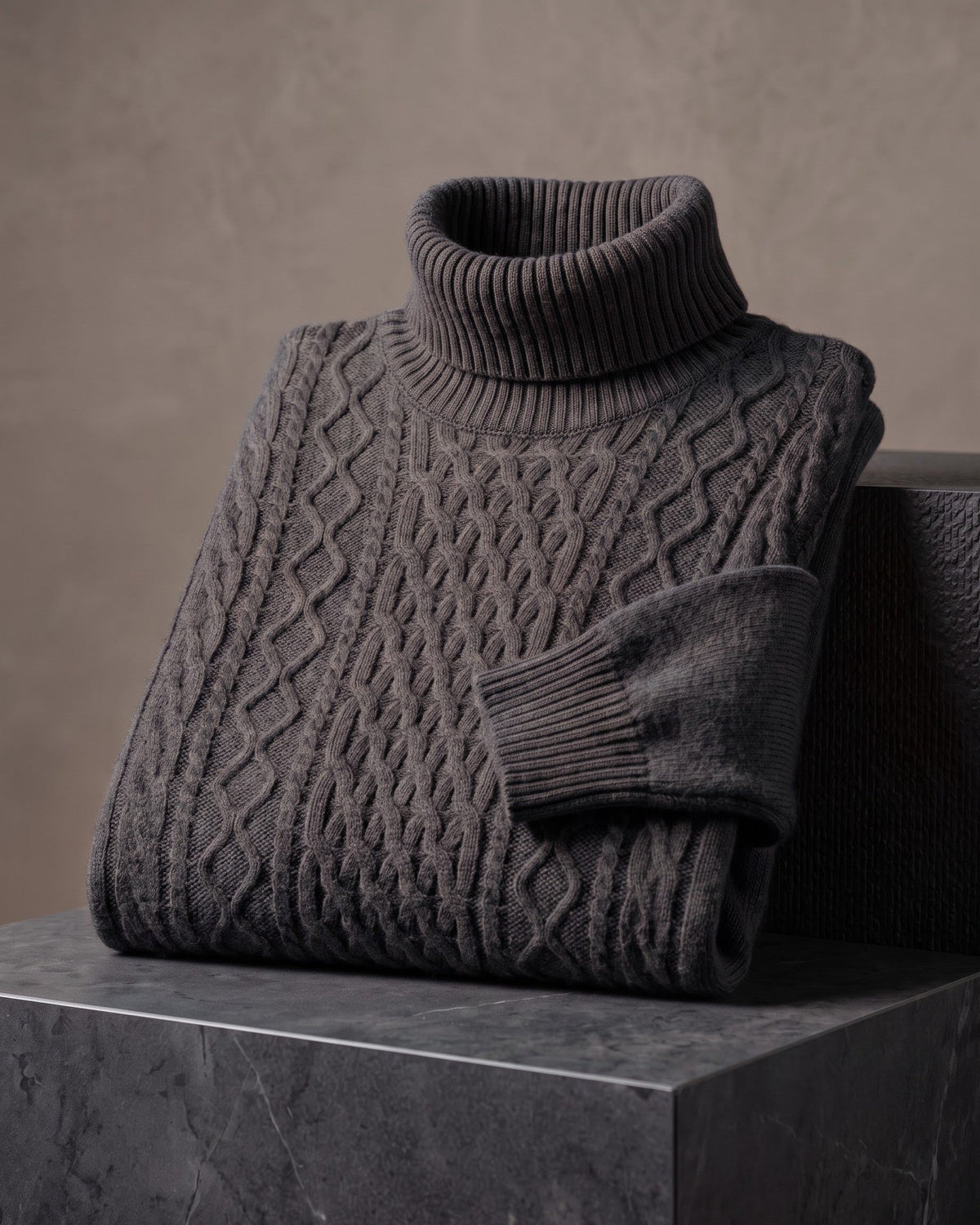 Giulio Wool Cable-Knit Turtleneck Sweater