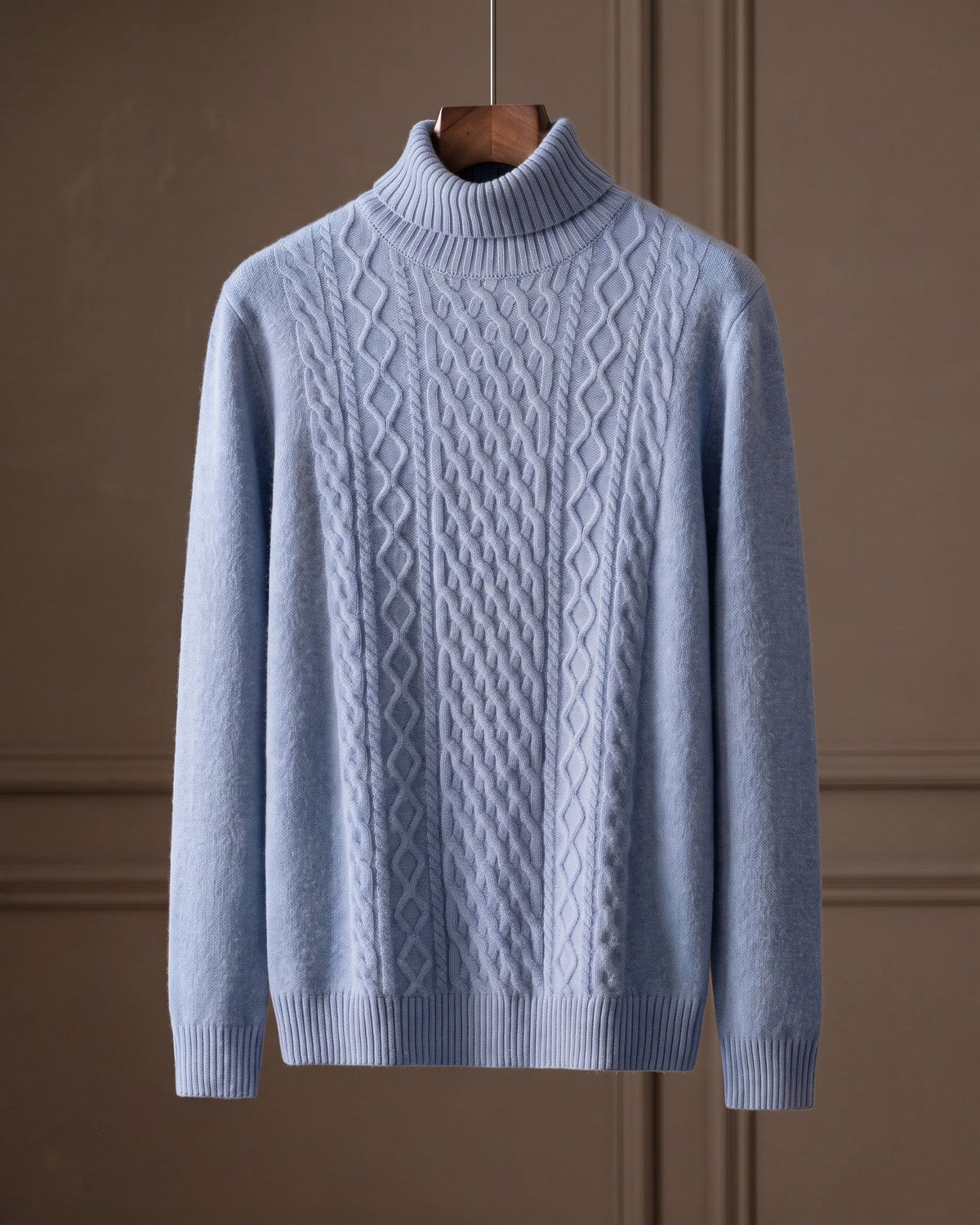 Giulio Wool Cable-Knit Turtleneck Sweater